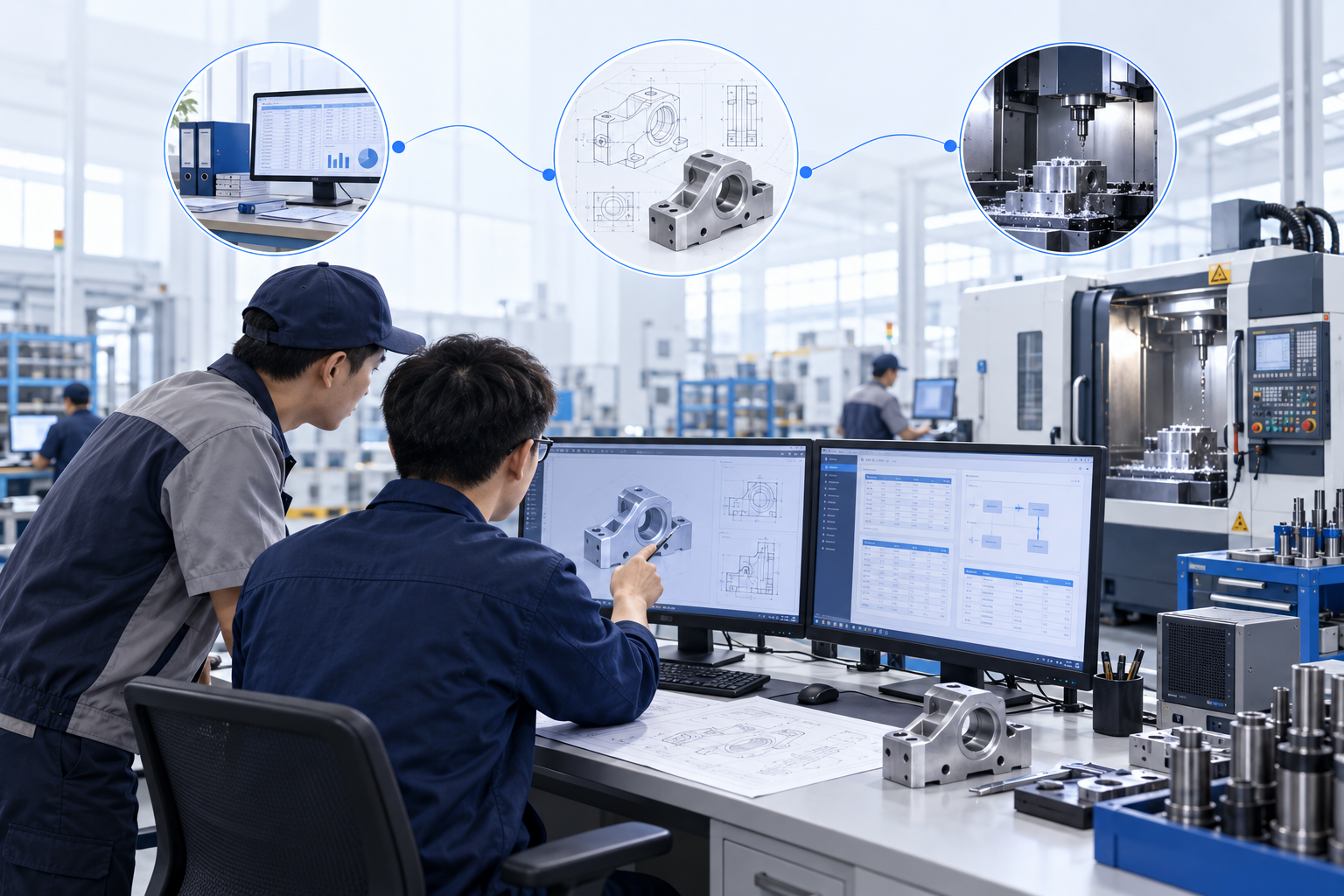 CAD、SolidWorks 与 3D 工程软件应用示意